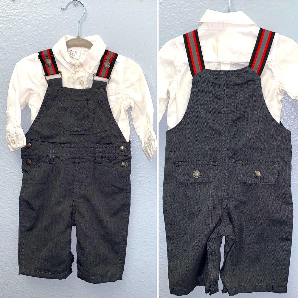 (2 for $15) Adorable Overalls outfit- EUC